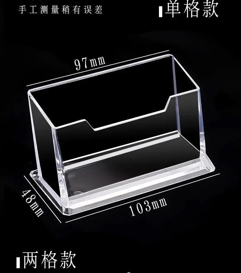 Business Card Stand Creative Transparent Acrylic Card Storage Box Business Large Capacity Card Box