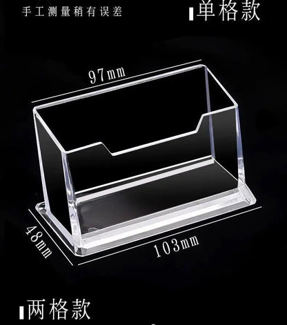 Business Card Stand Creative Transparent Acrylic Card Storage Box Business Large Capacity Card Box