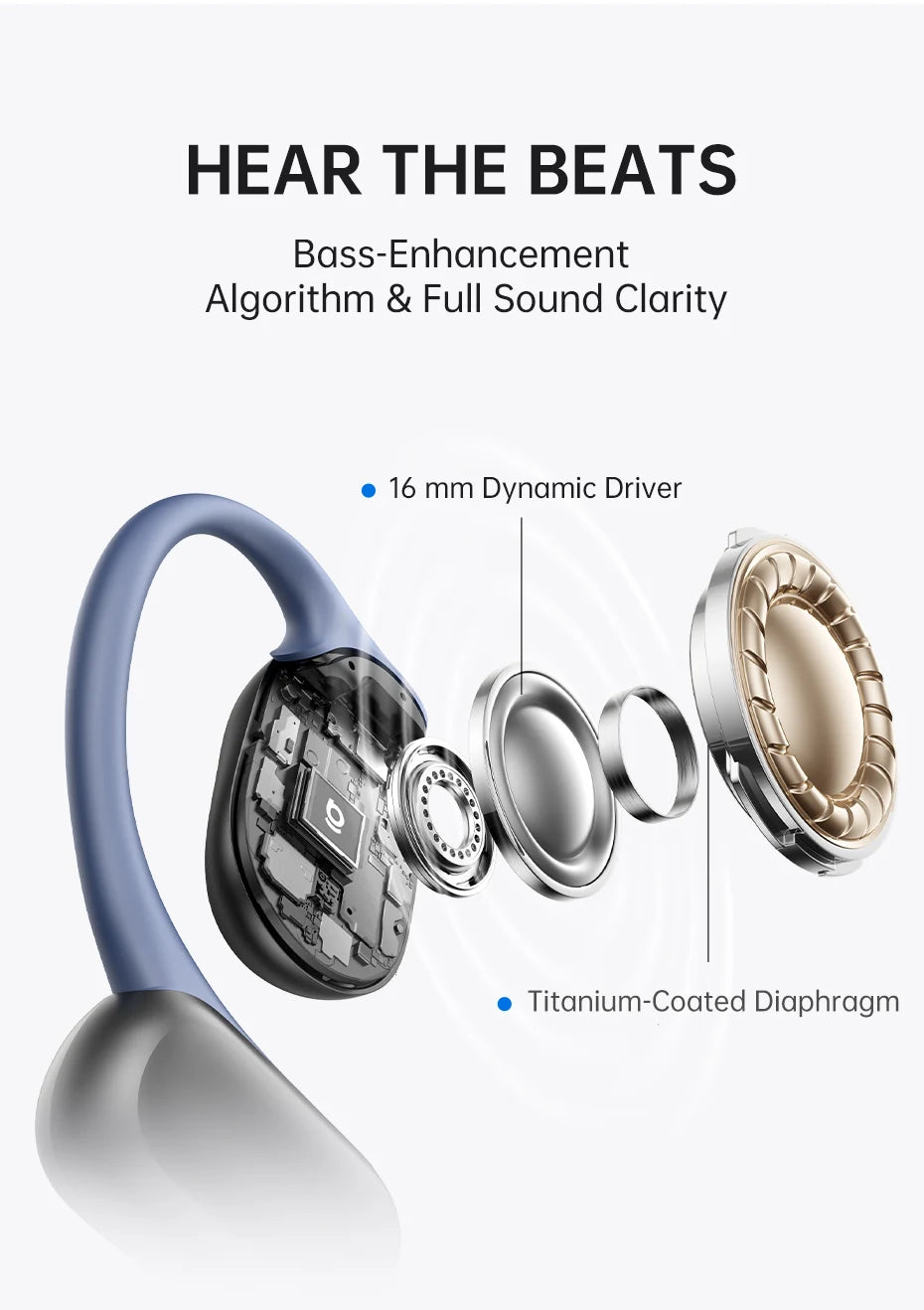 Baseus Bowie MF1/Eli 15i Fit Open-Ear Sport Wireless Earphones Bluetooth 5.4 EarHooks Big Bass Sport Earbuds 60Hrs Playtime