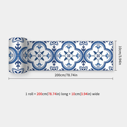 10x200cm Baseboard Sticker Moroccan Mosaic Tile Style Wall Border Sticker DIY Kitchen Bathroom Decoration Waistline Wall Sticker