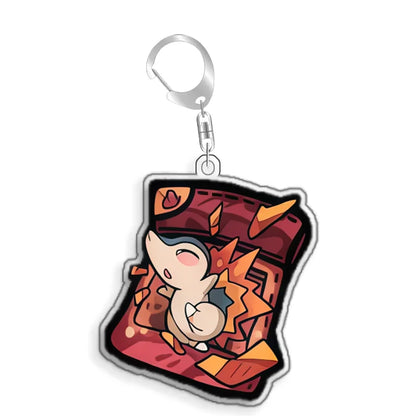 Keychain for Pokemon Kangaskhan Blastoise Acrylic Homemade Cartoon Anime Backpack Pendant Decoration Collection Fans Gift 5cm