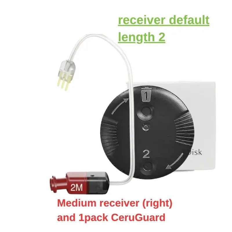 Phonak Unitron Size 2 Receiver + 1pack CeruGuard Wax Guard RIC Hearing Aid SDS 4.0 Replacement Receiver Standard Power RIC Wire