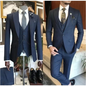 3 Pieces New Business Khaki Formal Men's Slim Fit Suits Wedding Groom Prom Terno Masculino Custom Blazer Jacket Vest Pant Sets