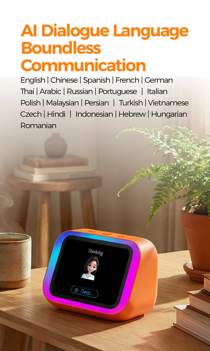 AI Bluetooth Speaker 5.4 AI voice assistant HD Touch Screen Display Electronic Album Alarm Clock Hands-free Calling