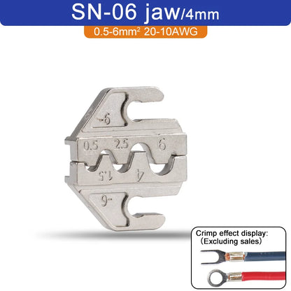 1 pcs Jaw (Width 4mm/SN Pliers) Powder Alloy For TAB 2.8 4.8 6.3 XH2.54 Plug Insulation Tube Terminal Tools Crimping Pliers