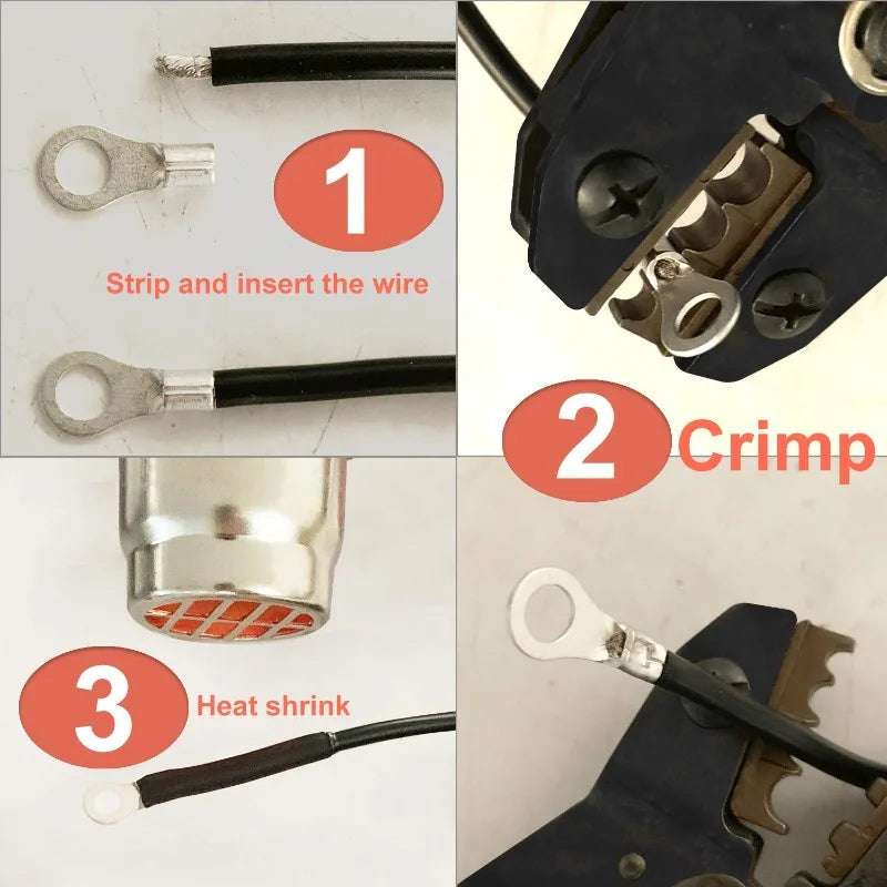 O/Y Type Copper Ring Fork Terminals Kit Insulation Cold-Pressed Terminal Electrical Brass Cable Wire Connector Crimp Spade Clip