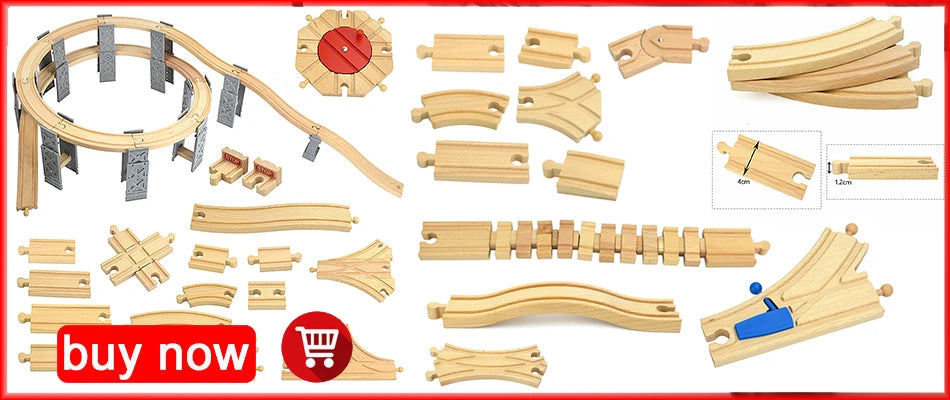 Wooden Magnetic Train Car Locomotive Toy Wood Railway Car Accessories Toys for Kids Gifts Fit Wood Biro themes Tracks