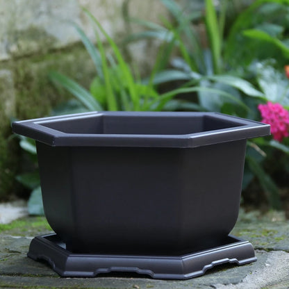 Rectangular Square Flowerpots Imitation Purple Clay Succulent Plants Pots Oval Pots Outdoor Garden Landscape Bonsai Pot Trays