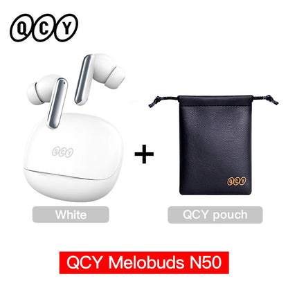 QCY Melobuds N50 ANC Bluetooth 5.4 Słuchawki Bezprzewodowe z Aktywną Redukcją Szumów 6 Mikrofonów Czyste Połączenia Wielopunktowe