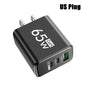 GaN Fast Charging 65W USB Type C Charger EU KR PD 3.0 Quick Charge Wall For Phone Adapter For iPhone 15 Xiaomi Huawei Samsung