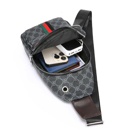 2025Men's Casual Messenger Bag Multi-Pocket Crossbody Shoulder Bag Lightweight Chest Bag with Port & Earphone Hole
