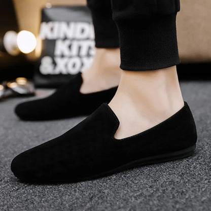 Hot Sale Black Loafers Men Summer Flat Shoes Comfortable Lightweight Men's Casual Shoes Non-slip Slip-on Shoes Man Lazy Shoes