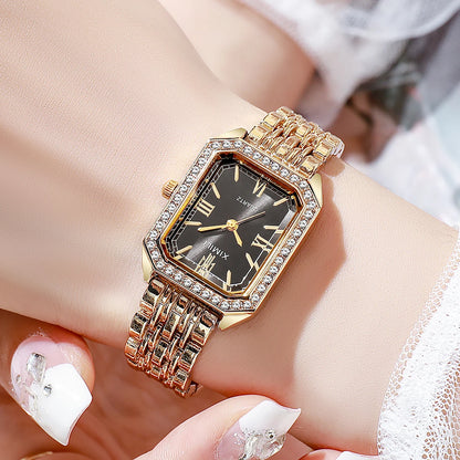 Luxury Rhinestone Women Watches Fashion Rectangle Bracelet Quartz Wristwatch for Girls Clock Reloj Mujer