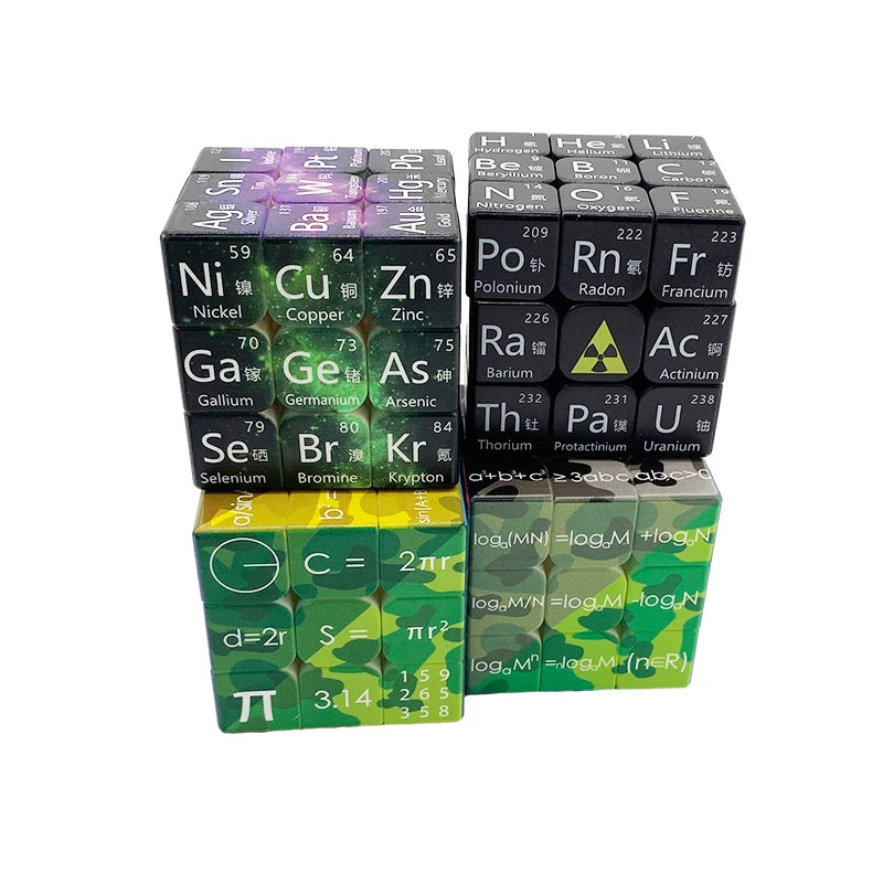 3x3x3 Magic Cube Student Periodic Table of Chemical Elements Mathematical Formula Knowledge Learning Magico Cubo 3x3 Game Toy