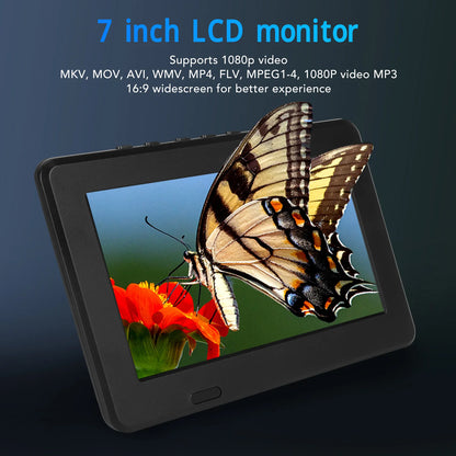 Portable LED Digital TV Portable Digital TV 7 Inch ATSC USB Storage Card TV Function Rechargeable 1080P LED Digital Television