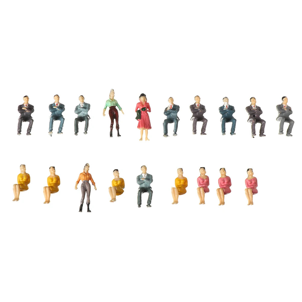 100Pcs/Bag 1:100/1:150/1:75/1:50 Scale Plastic People Figures Model Building Passengers DIY Character Mixed Color Pose Kids Toys