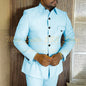 Safari Men's Suits For Business Elegant Single Breasted Blazer Lining 2 Piece Jacket Pants Outfits Regular Length Blazer