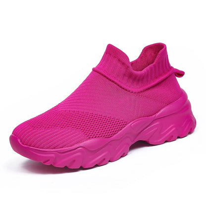 Men'S And Women'S Sneakers Mesh Breathable Lightweight High-Top Running Tennis Shoes Comfortable Outdoor Pair Naked Boots