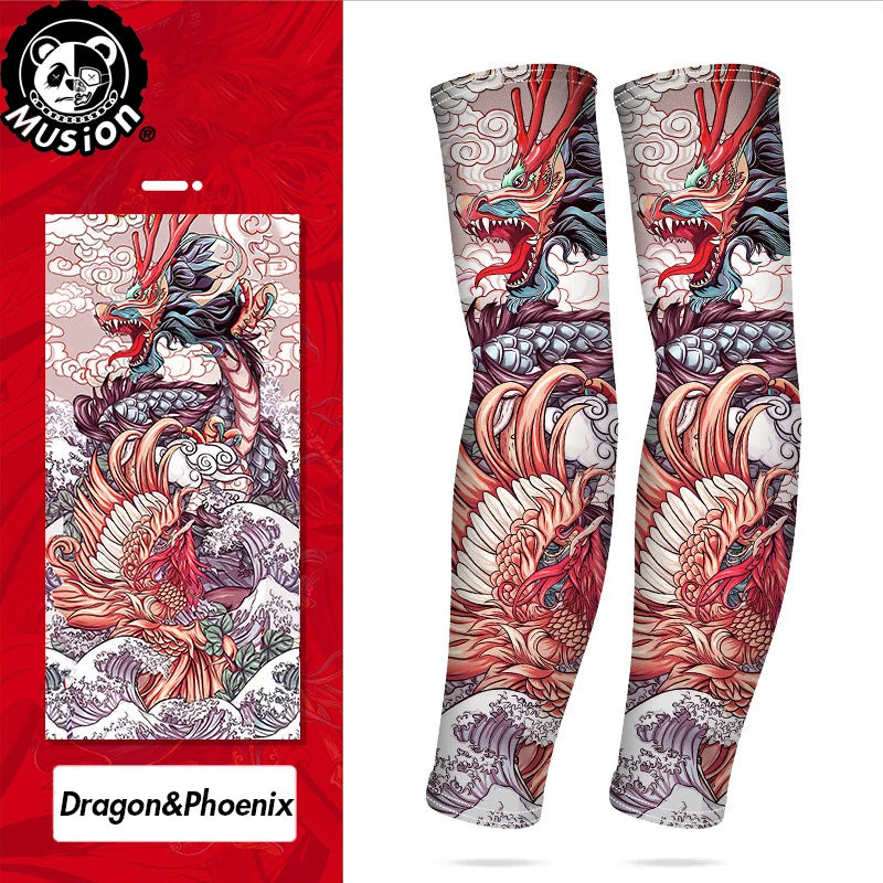 Musion New Seamless Tattoo Sleeves Anti UV Dust Hand Sock Arm Sleeves Fishing Motorcycle Bicycle Unisex Tattoo Sleeve Set A Pair