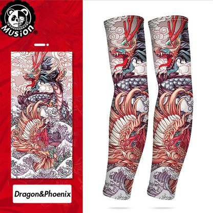 Musion New Seamless Tattoo Sleeves Anti UV Dust Hand Sock Arm Sleeves Fishing Motorcycle Bicycle Unisex Tattoo Sleeve Set A Pair