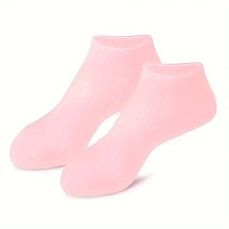 2 PCS Silicone Socks for Women, Soft Gel Moisturizing Foot Socks, Spa Socks for Softening Dry Feet, Cracked Heels Foot Care