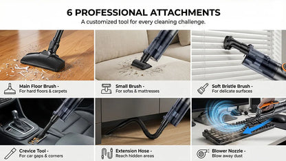 Multifunction Wireless Handheld Car Vacuum Cordless Handheld LED Lighting Chargeable Auto Vacuum for Home & Car Mini Cleaner