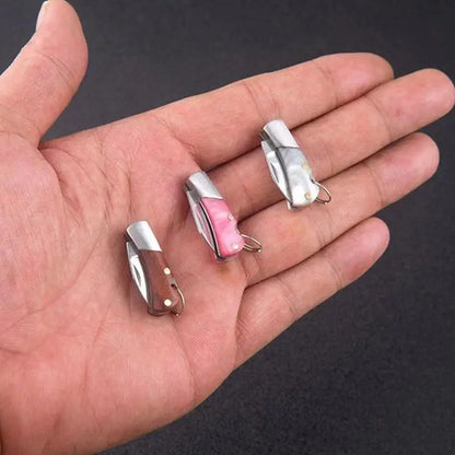 Mini Folding Knife Pendant Keychains Outdoor Hiking Camping Portable Penknife Keyrings Peel Fruit Tools Small Gifts Souvenir