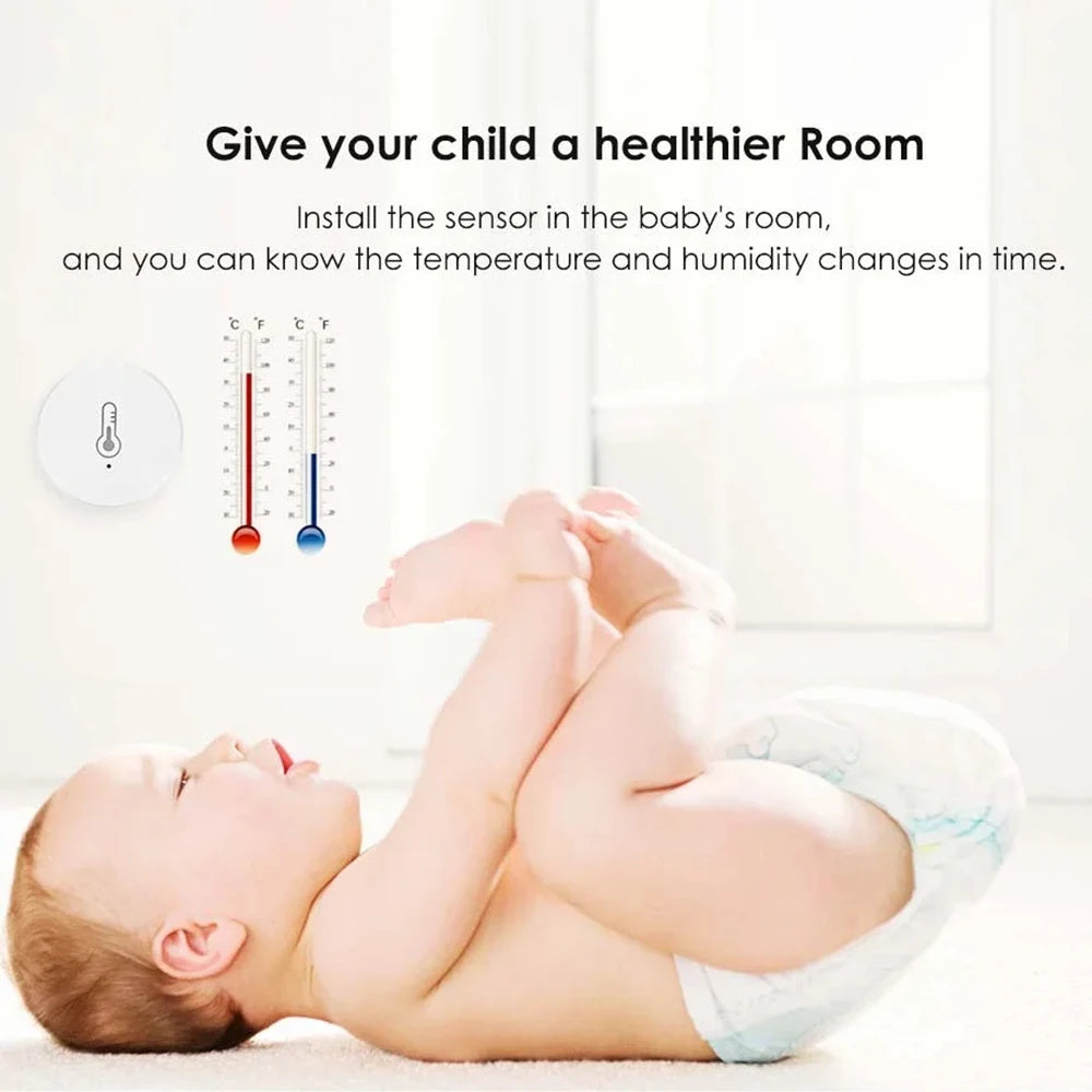 Tuya Zigbee Temperature and Humidity Sensor Intelligent Home Hygrometer work with Smart Life Alexa Google Assistant