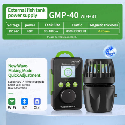 Jebao Jecod GMP Series 2026 New Model Support OTA WiFi BT Connectivity Silent Operation 9 Wave Modes Aquarium Pump