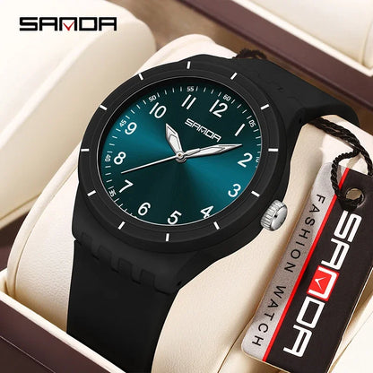 SANDA New Fashion Man Sports Watches Unisex Quartz Watch Simple Waterproof 50M Night Light Men Woman Student Gift Silicone Watch