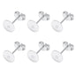 50pcs/Bag 925 Silver Stainless Steel Earring Studs Blank Post Base Pins With Earring Plug Findings Ear Back For Jewelry Making