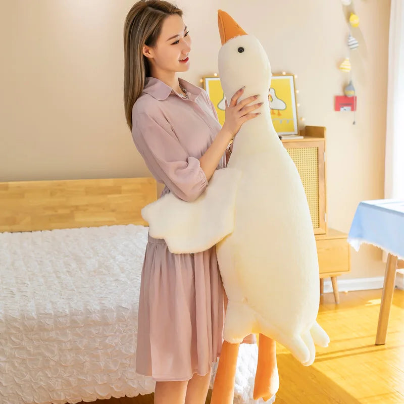 50-190cm Cute Big Duck Goose Plush Toy Kawaii Huge Duck Sleeping Pillow Cushion Soft Stuffed Animal Doll Kid Toy Gift