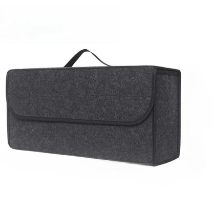 Large Car Trunk Organizer - Anti-Slip Soft Felt Boot Storage Box with Compartments for Auto Tool & Accessories