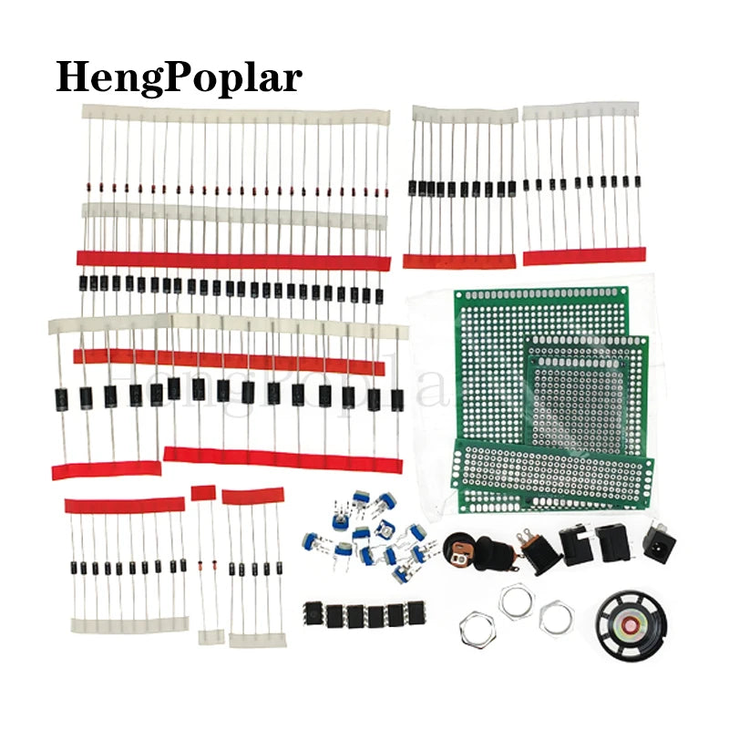 1818PCS Electronic Components Diy Kit Metal Film Resistor Assortment Kit led Diodes Electrolytic Capacitor Ceramic Set