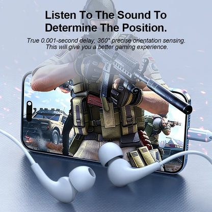 Type C 3.5mm Wired Headphones 9D HiFi In Ear Earphone Digital Chip Game Headset For iPhone Samsung Huawei Xiaomi With microphone