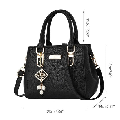 Trendy Leather Handbags Women Girls Shoulder Bag Large Capacity Open Pocket Messenger Bag High Quality Shopping Bag