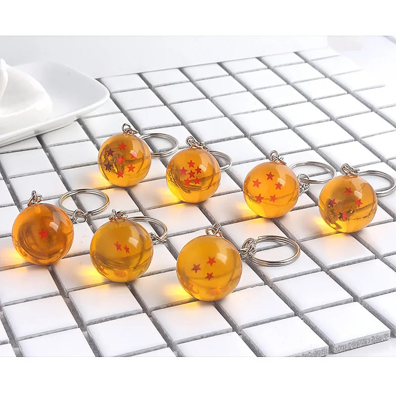 Japanese Anime Dragon Series 1-7 Stars Balls Z Stars Keychain Figures Toys Pendant Car Keyring party Gifts Cosplay Props Jewelry