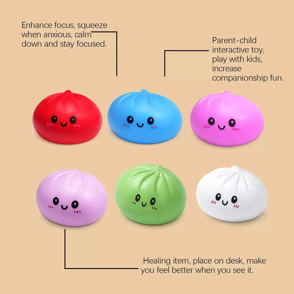 Soft Gel Simulation Bun Squishy Toy Creative Stress Relief Fidget Toy Blind Box for Adults