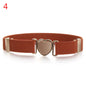 2022 Children Stretch Belts Girls Multicolor Adjustable Elastic Waist Belts with Heart Shape Buckle Waistband Accessories