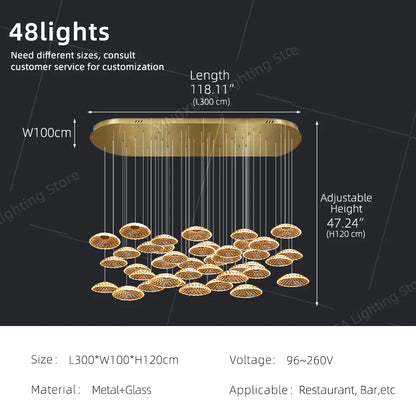 Modern Restaurant Pendant Lamp for Villa Dining Table Bar Kitchen Island Hanging Light for LED Glass Dining Room Chandelier
