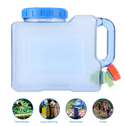 15-3L Portable Water Container with Spigot Water Storage Carrier Water Storage Container for Outdoor Camping Picnic Water Bottle
