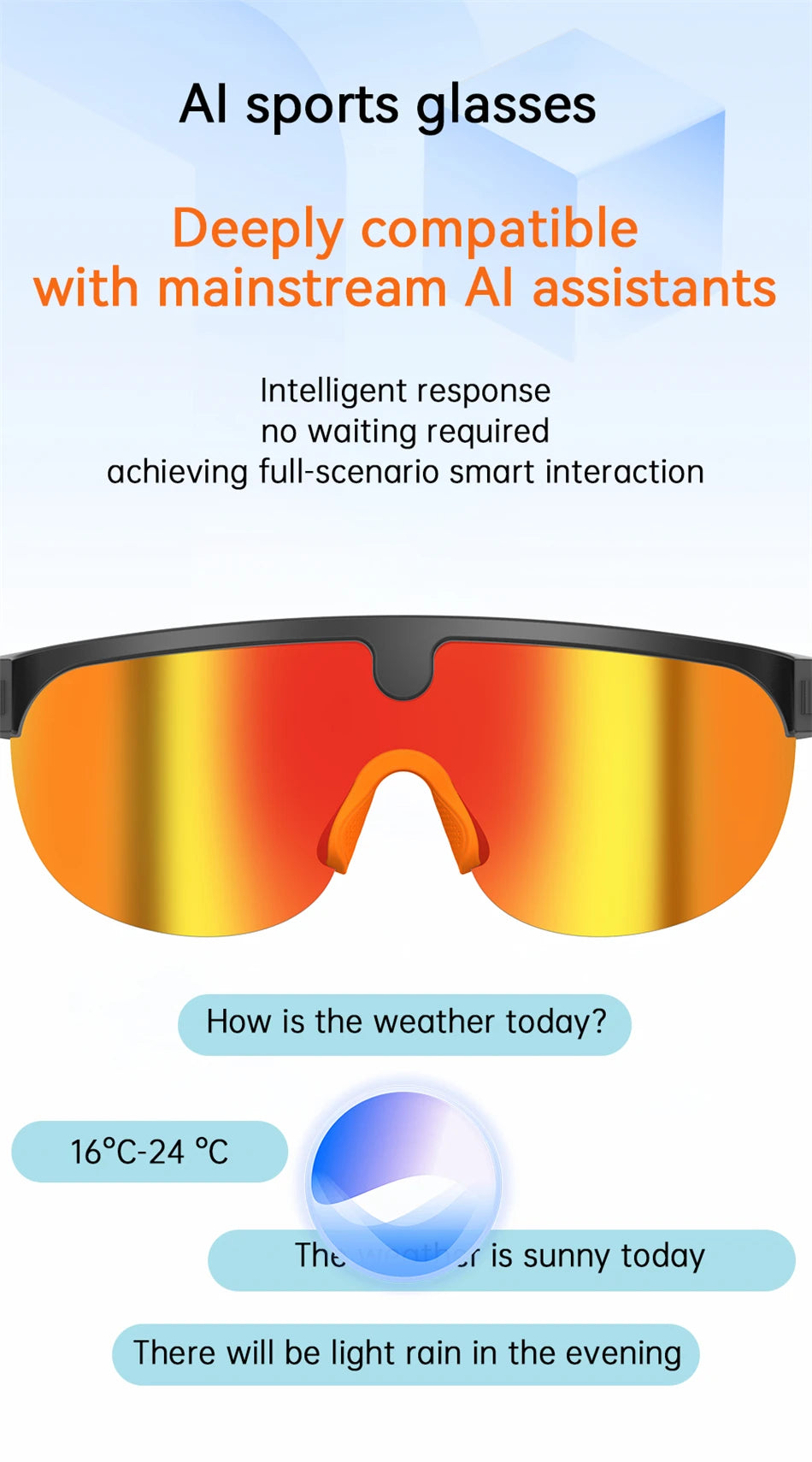 4K Polarized AI Smart Cycling Glasses Men 800W Camera Video Recording Translation Sunglasses Bluetooth Call Music Sports Glasses