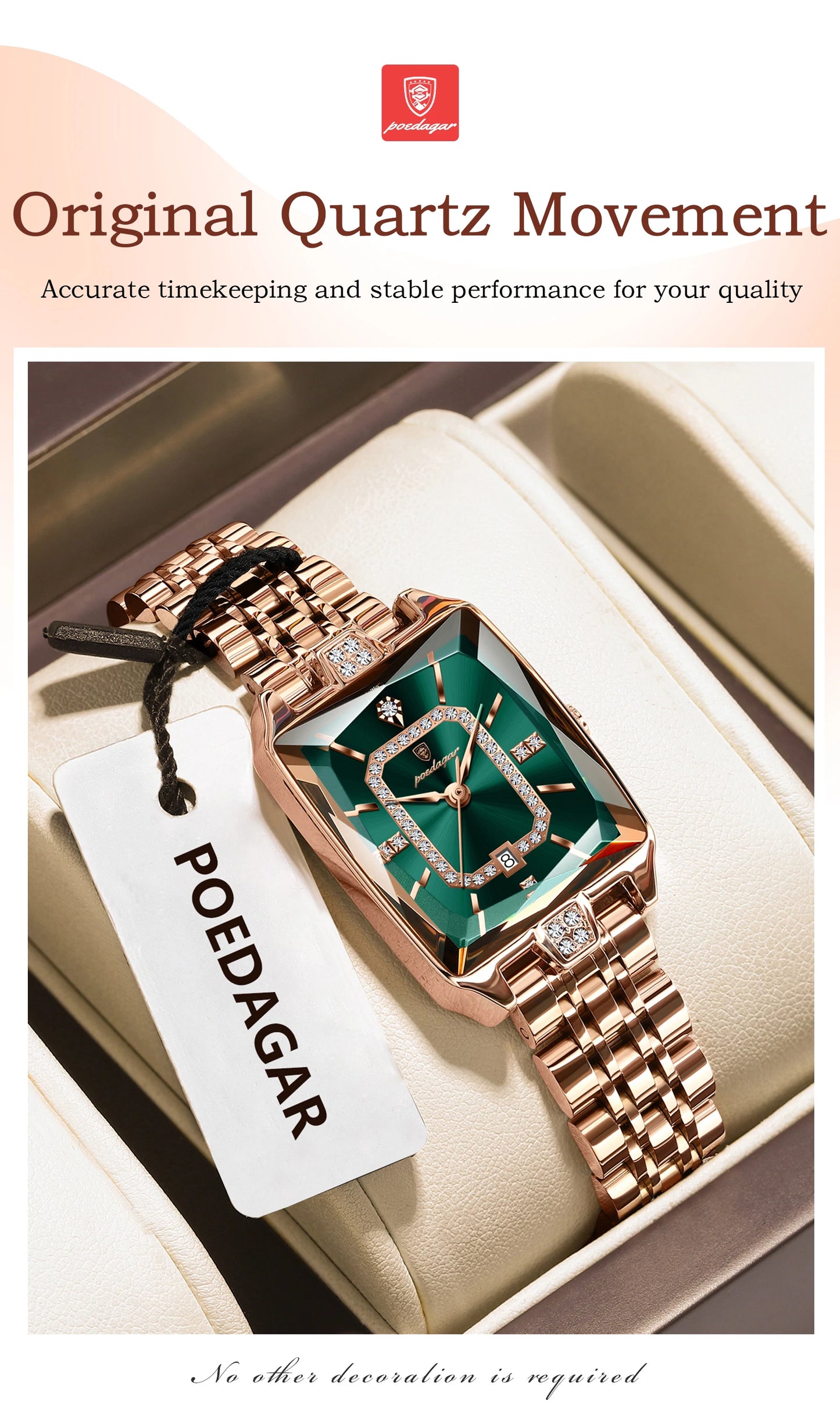 POEDAGAR Luxury Brand Ladies Wristwatch Waterproof Stainless Steel Date Women Watch Casual Fashion Quartz Women’s Watches Reloj