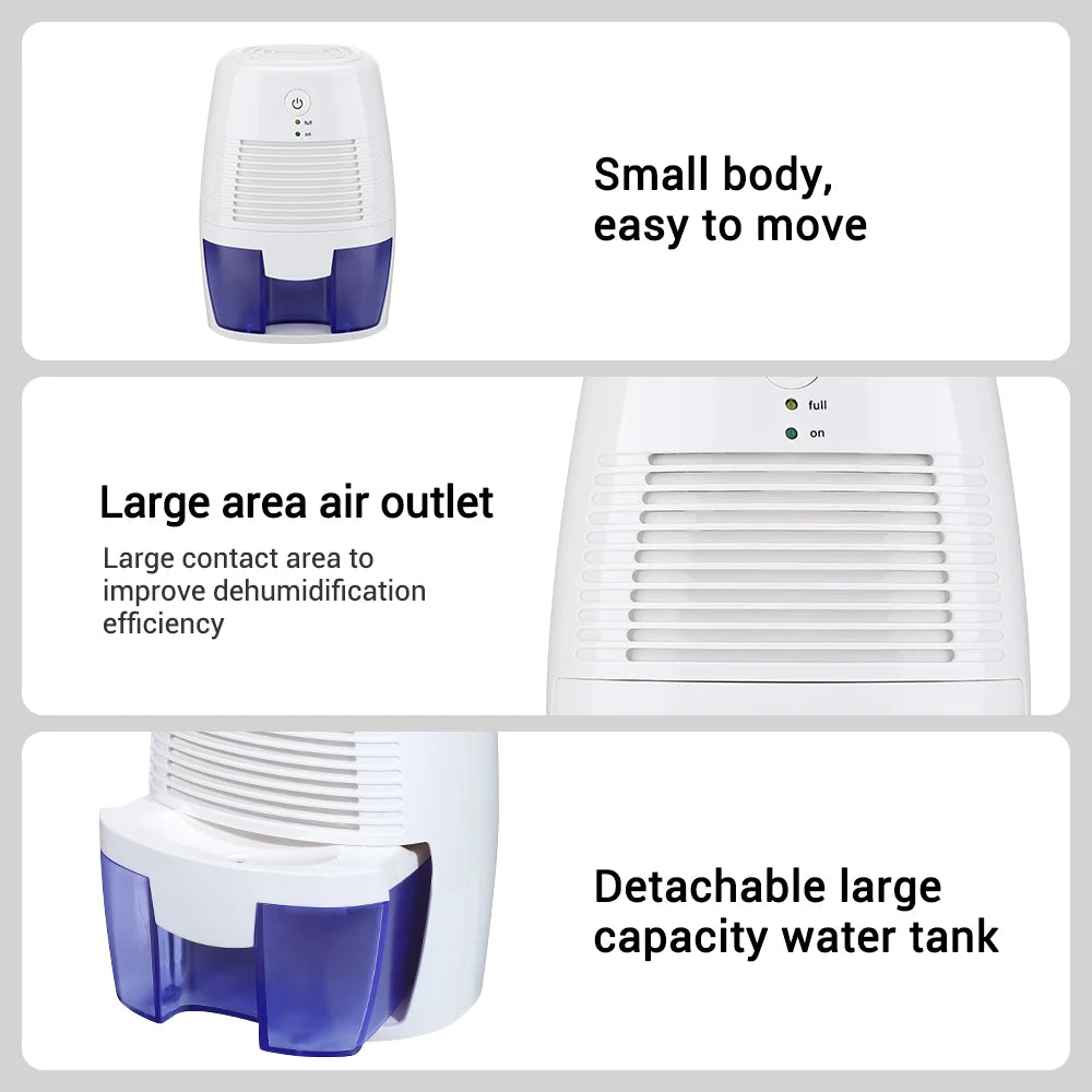 Household Mini Dehumidifier Bedroom Dryer Portable Mute Quick Moisture Absorber Dehumidifier Bathroom Closet Desiccant USB Plug