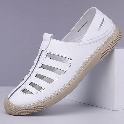 Men's Hollow Out Loafers, Summer Comfort Soft Sole Slip-On Casual Shoes, Anti-Slip Breathable Clog Sandals-HT619