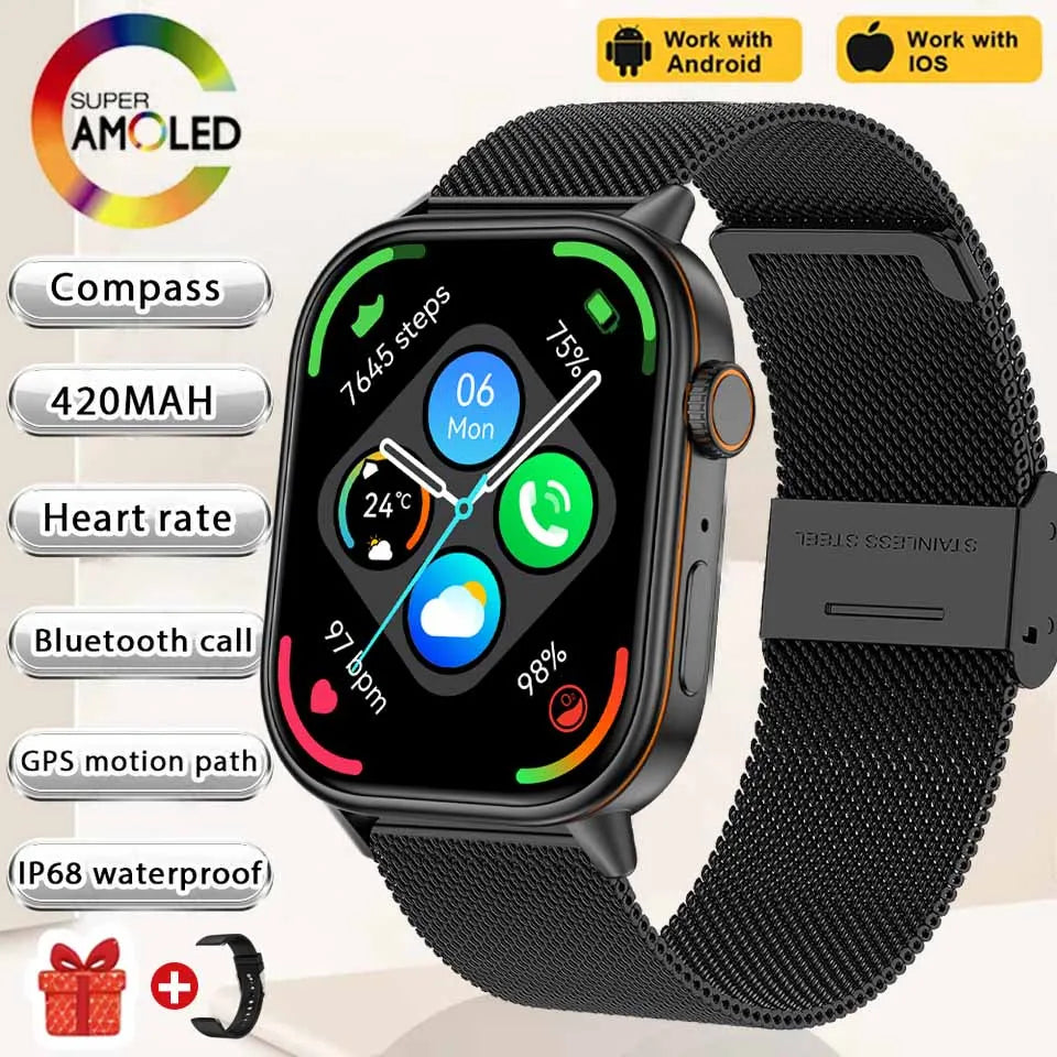 2026 New Women Fashion Sports Smart watch 2.01-inch Screen IP68K Swim GPS Positioning Bluetooth Call Health Heart Rate Bracelets