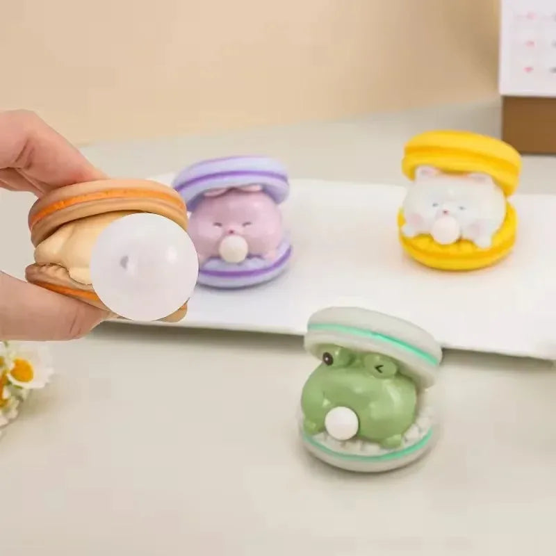 Animal Spit Bubble Burger Squishy Cute Cartoon Anti-stress Relief Squishy Fidget Sensory Toy Funny Vent Squeeze Toy &Desk Decor
