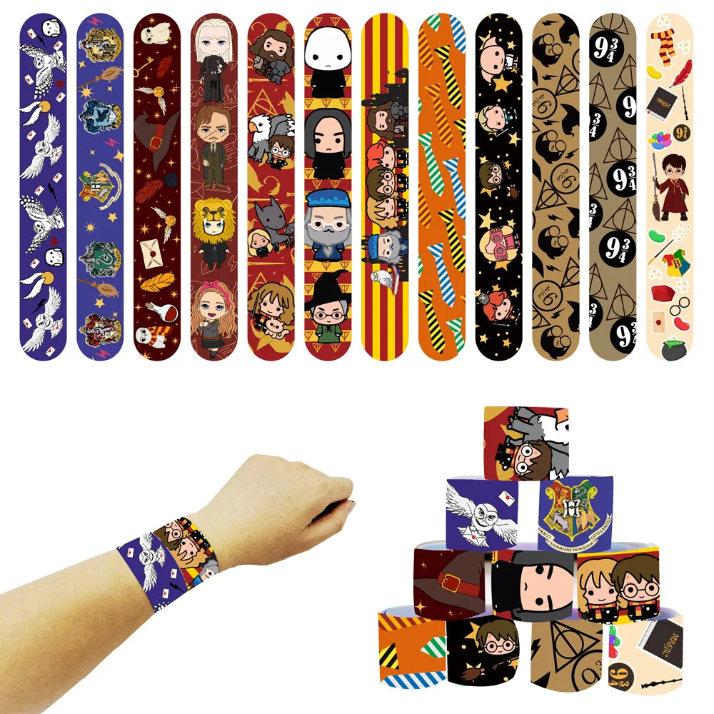 Harry Potter Theme Party Favors Gifts Bag Slap Bracelets 50pcs Stickers Keychains Birthday Souvenir Supplies Classroom Rewards