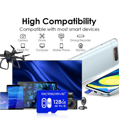 V30 U3 High Speed Memory Card 32GB 64GB 128G 256GB Flash UHS-3 Micro Mini SD Card For 4K Camera / TV / Nintendo Game / Gopro UAV