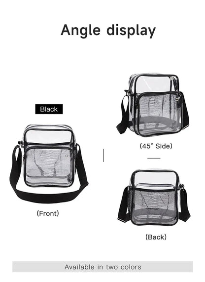 TINYAT Women Lightweight Mesh Strap Waterproof Transparent pvc Bags Put Lost Headphone Jack Umbrella Cell Phone 9.7 inch iPad